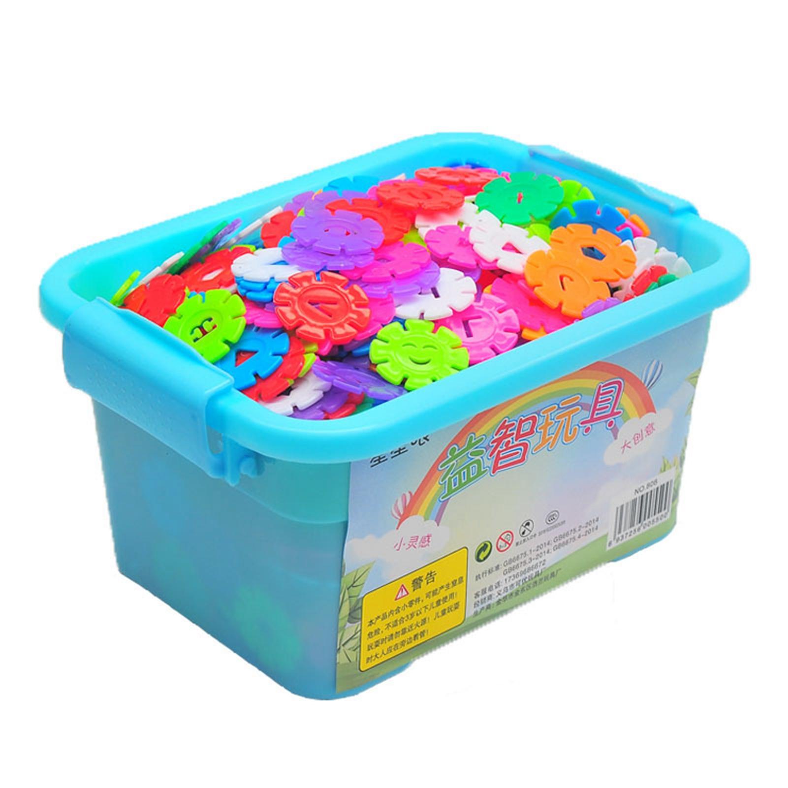 Набор взаимосвязанных дисков для детей, яркие цветные строительные блоки в форме снежинки, обучающая игрушка для 300pcs L